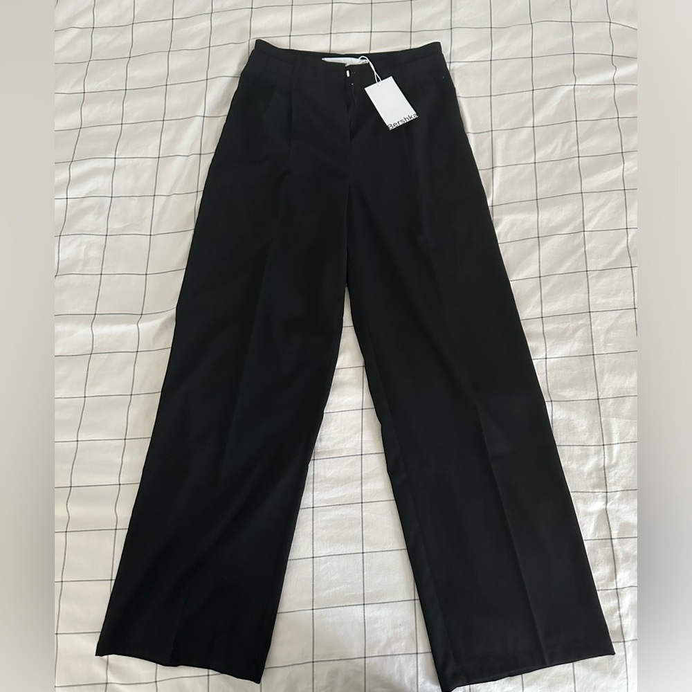 BERSHKA Wide Leg Black Pants US 2